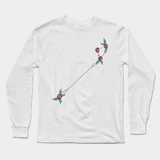 Canis Minor (Lesser Dog) Constellation Roses and Hearts Doodle Long Sleeve T-Shirt